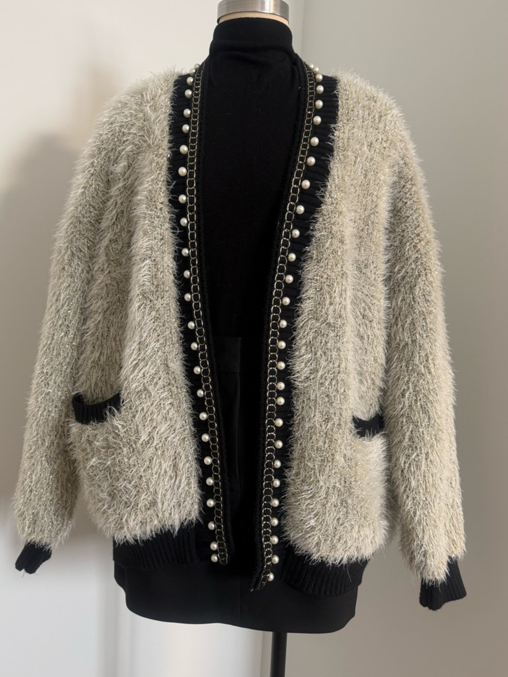 Couture Pearl-Trim Cardigan Sweater *SOLD LOCALLY* - Picture 2 of 12